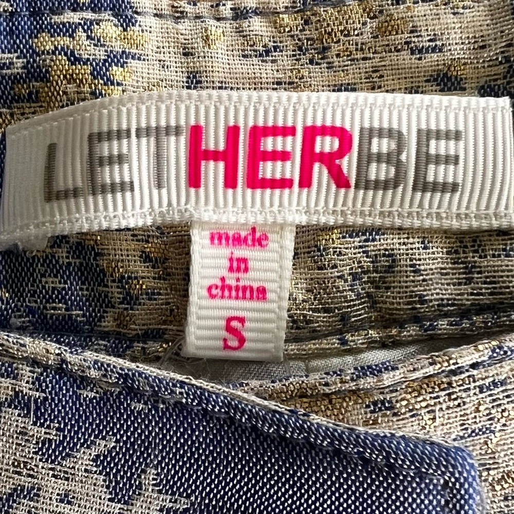LETHERBE Metallic Lined Short Size S NWT - Picture 3 of 4